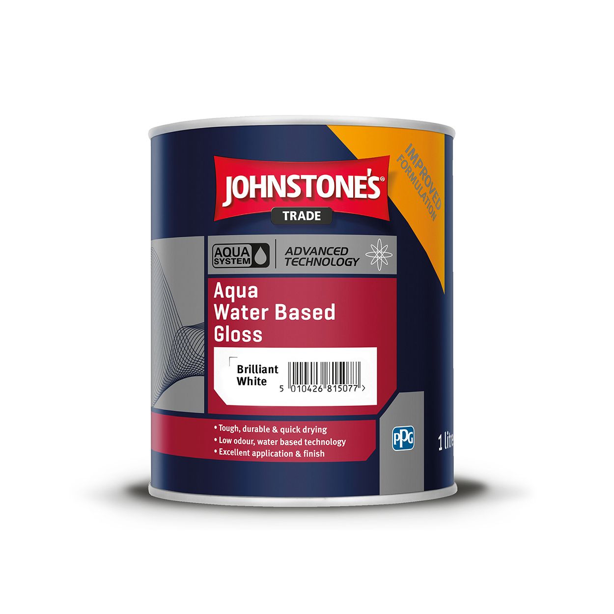 Johnstone's Trade - Wood & Metal Paint - Water Based Gloss - Brilliant White - 1L