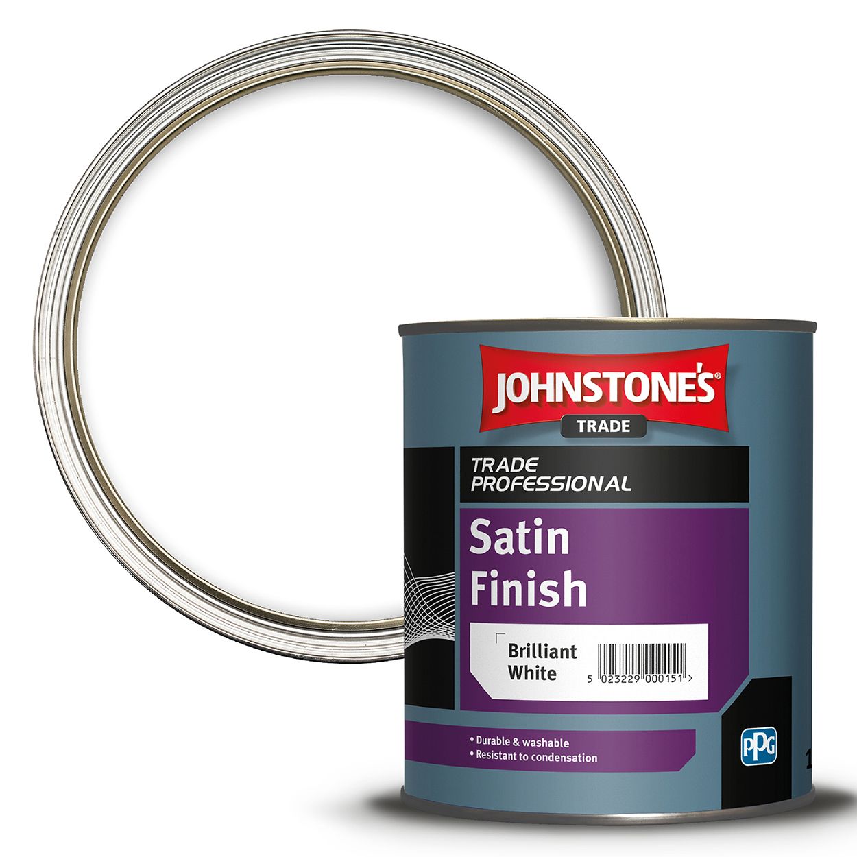 Johnstone's Trade - Wood & Metal Paint - Professional Satin - Brilliant White - 1L