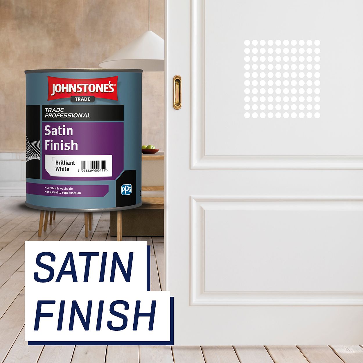 Johnstone's Trade - Wood & Metal Paint - Professional Satin - Brilliant White - 1L