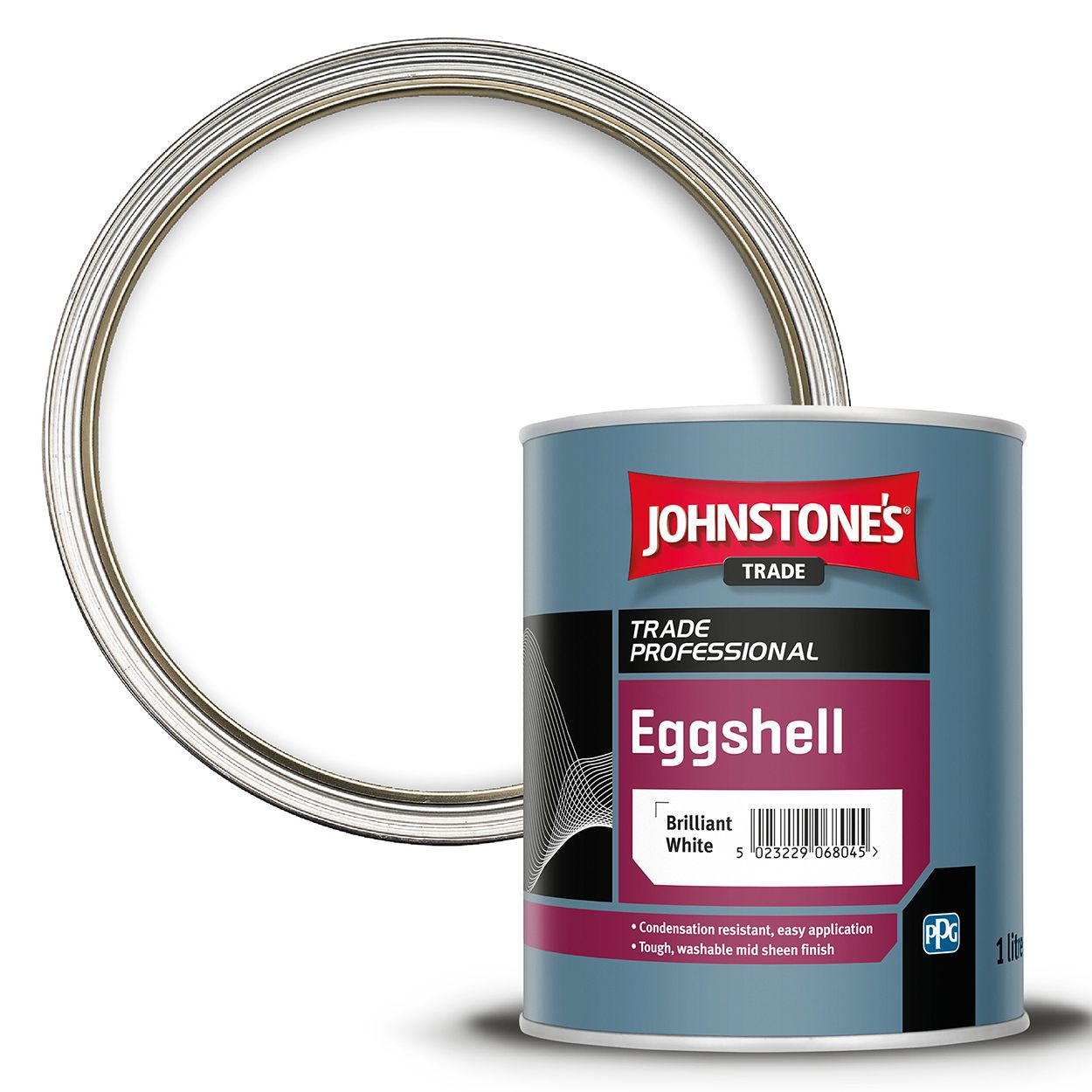 Johnstone's Trade - Wood & Metal Paint - Eggshell - Brilliant White - 1L