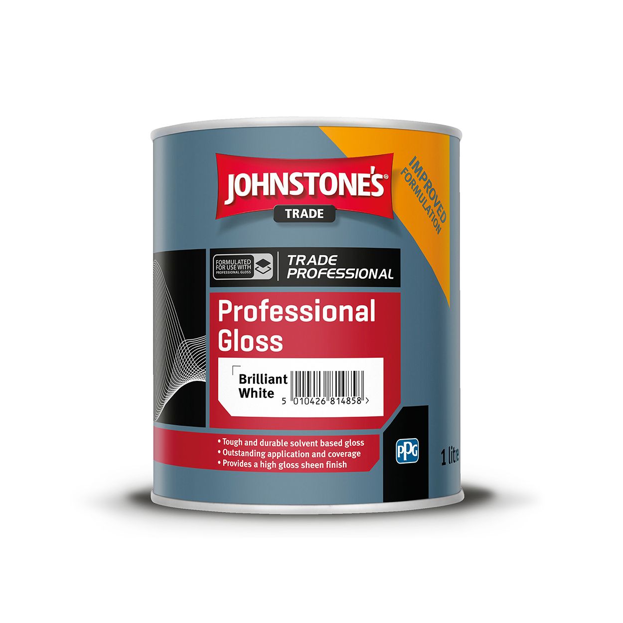Johnstone's Trade - Wood & Metal Paint - Professional Gloss - Brilliant White - 1L