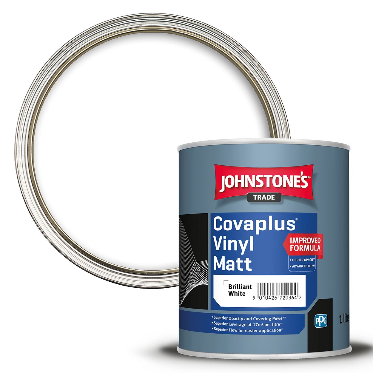 Johnstone's Trade - Covaplus Vinyl Matt Paint - Brilliant White - 1L