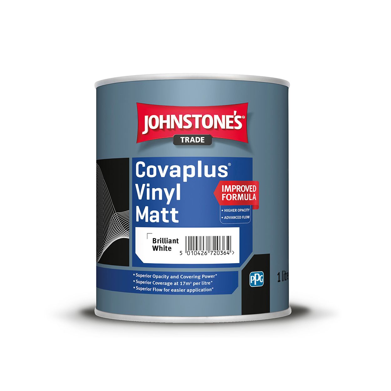 Johnstone's Trade - Covaplus Vinyl Matt Paint - Brilliant White - 1L