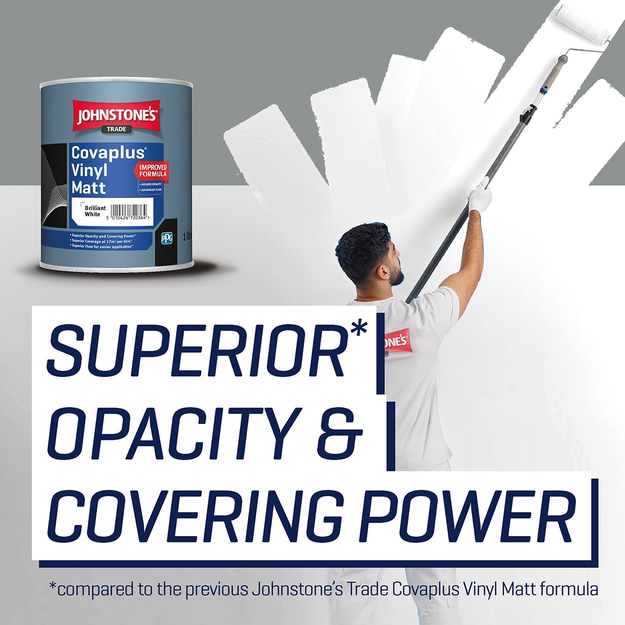Johnstone's Trade - Covaplus Vinyl Matt Paint - Brilliant White - 1L