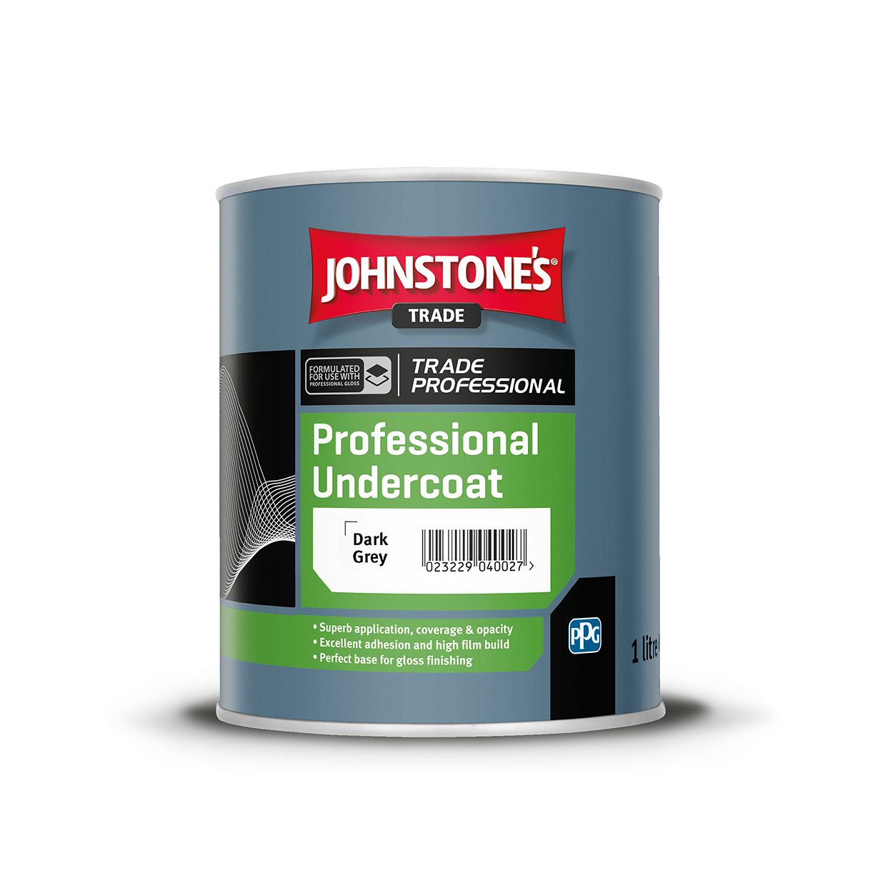 Johnstone's Trade - Wood & Metal Paint - Professional Undercoat - Dark Grey - 1L