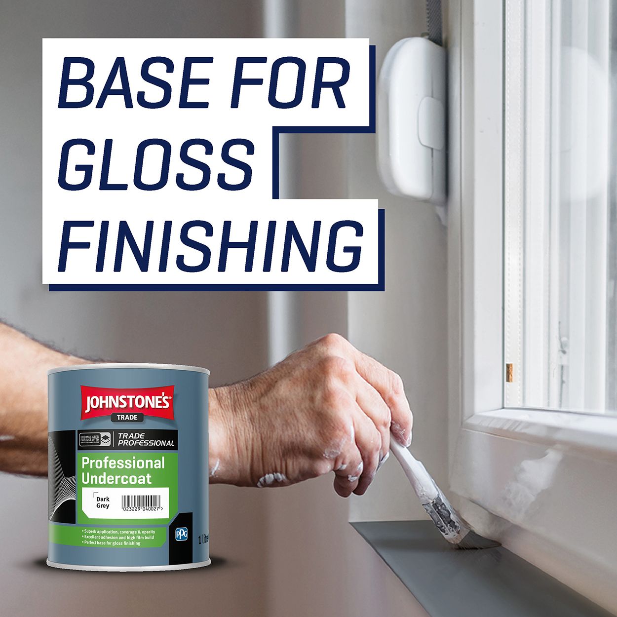Johnstone's Trade - Wood & Metal Paint - Professional Undercoat - Dark Grey - 1L