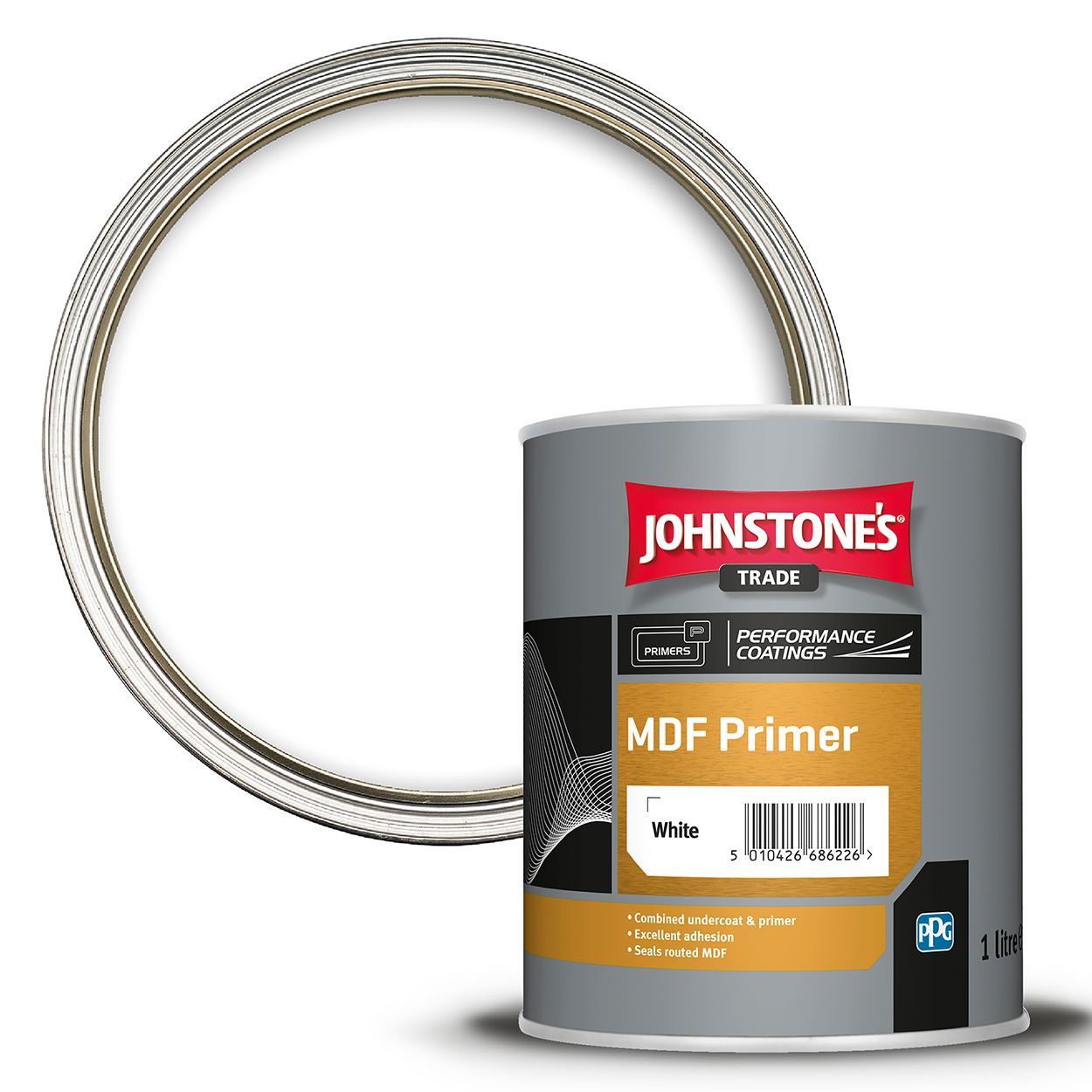 Johnstone's Trade - Wood & Metal Paint - MDF Primer - White - 1L