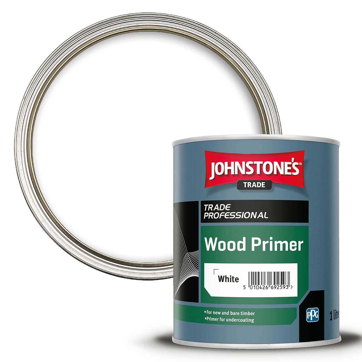 Johnstone's Trade - Wood & Metal Paint - Wood Primer - White - 1L