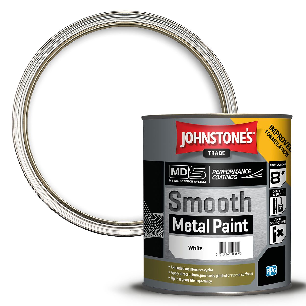 Johnstone's Trade - Smooth Metal Paint - White - 800ml