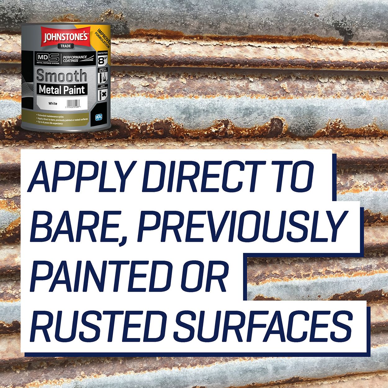 Johnstone's Trade - Smooth Metal Paint - White - 800ml