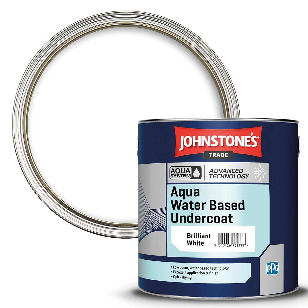 Johnstone's Trade - Wood & Metal Paint - Water Based Undercoat - Brilliant White 2.5L