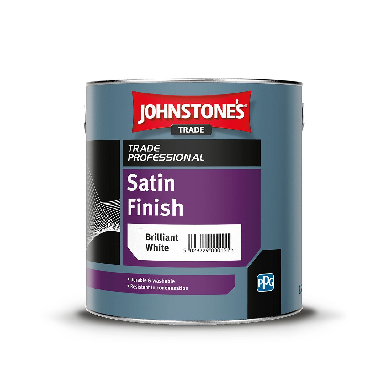 Johnstone's Trade - Wood & Metal Paint - Professional Satin - Brilliant White - 2.5L