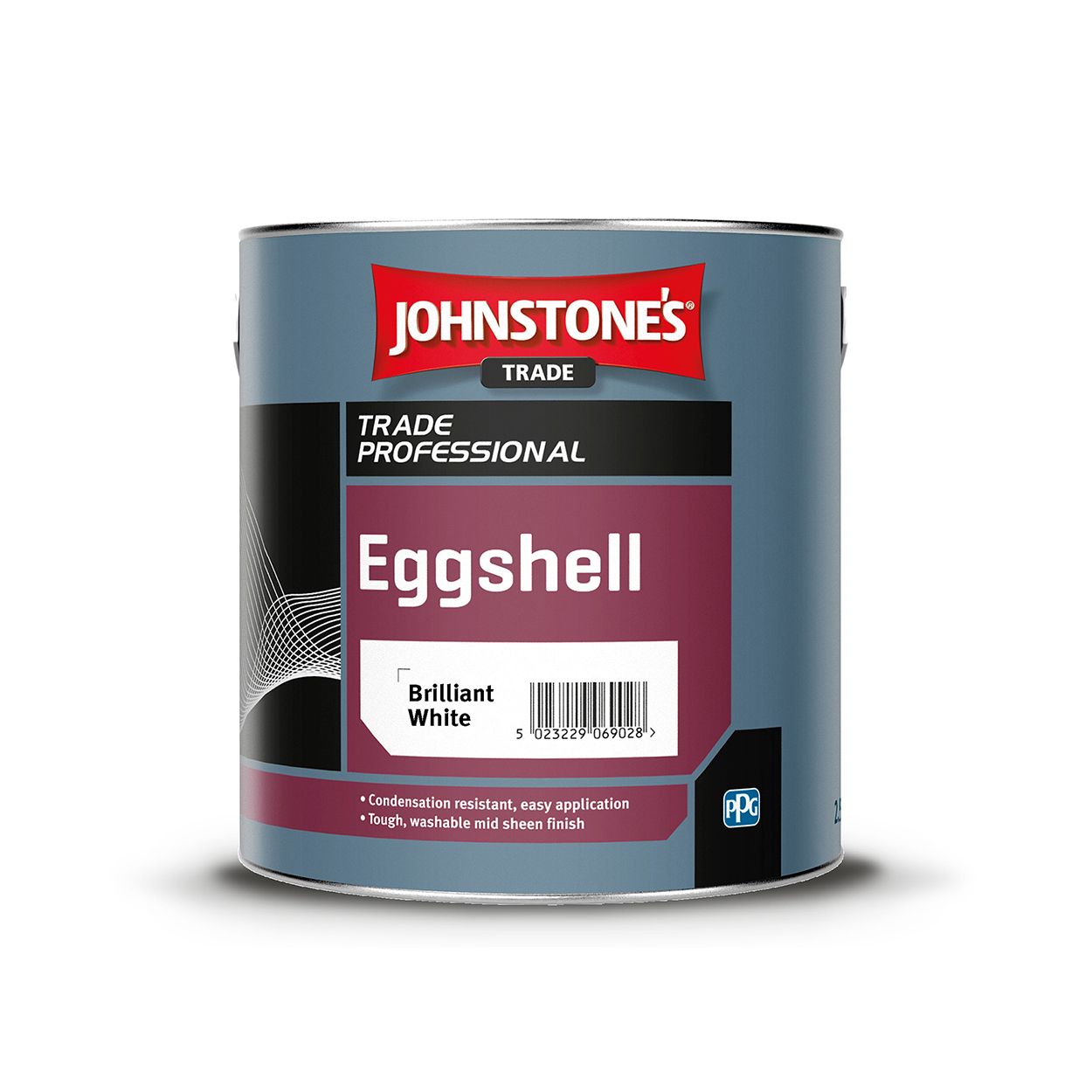 Johnstone's Trade - Wood & Metal Paint - Eggshell - Brilliant White - 2.5L