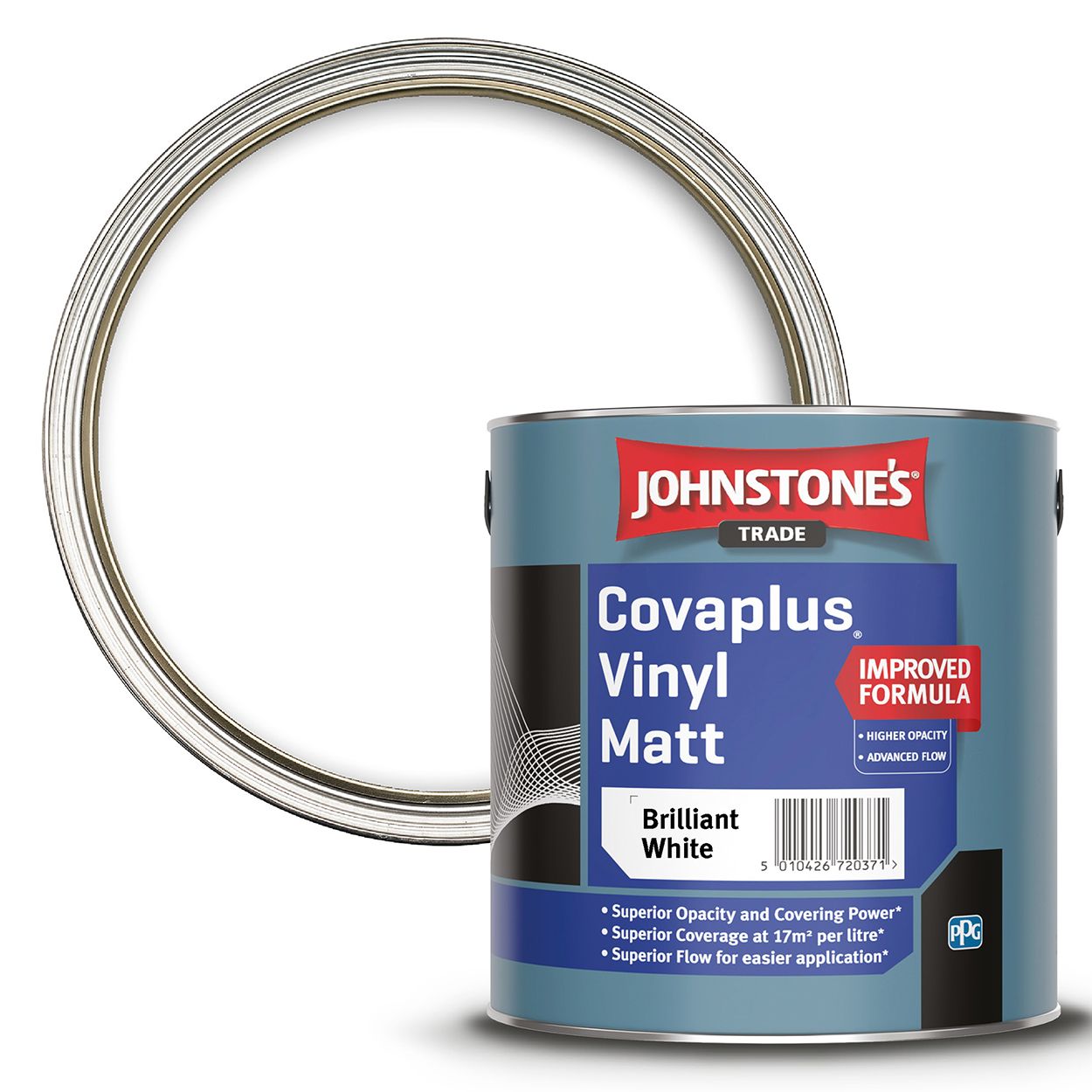 Johnstone's Trade - Covaplus Vinyl Matt Paint - Brilliant White - 2.5L