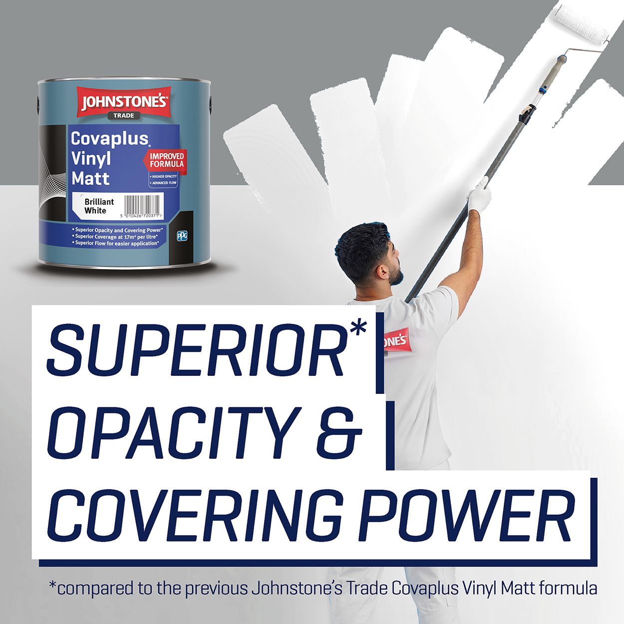 Johnstone's Trade - Covaplus Vinyl Matt Paint - Brilliant White - 2.5L