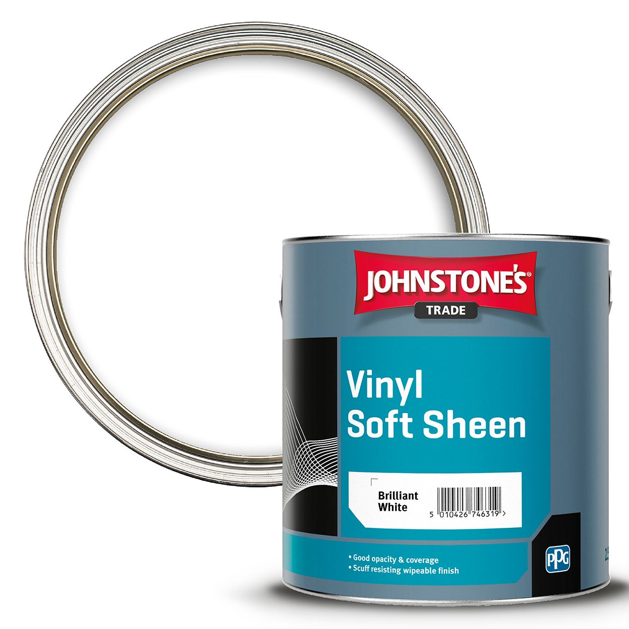Johnstone's Trade - Vinyl Soft Sheen Paint - Brilliant White - 2.5L