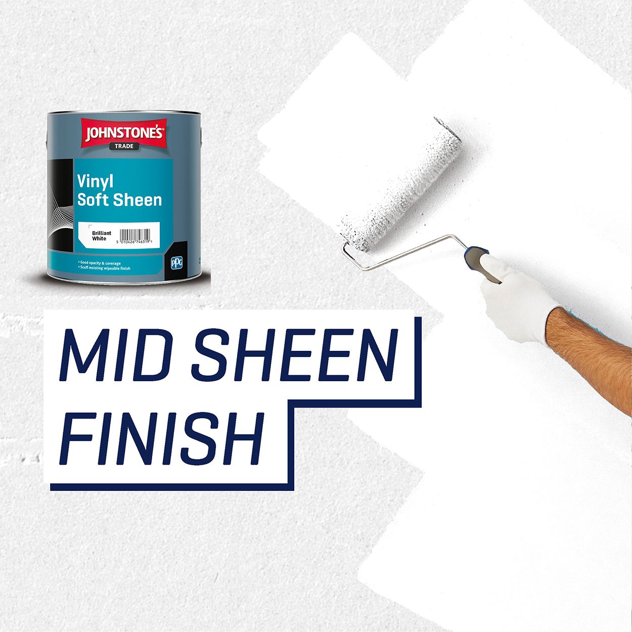 Johnstone's Trade - Vinyl Soft Sheen Paint - Brilliant White - 2.5L