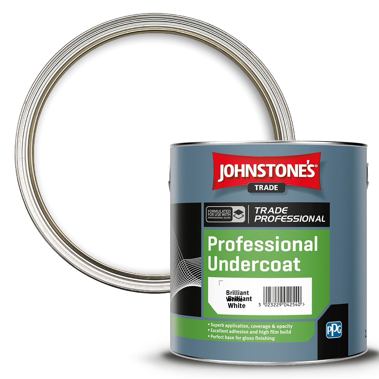 Johnstone's Trade - Wood & Metal Paint - Professional Undercoat - Brilliant White - 2.5L