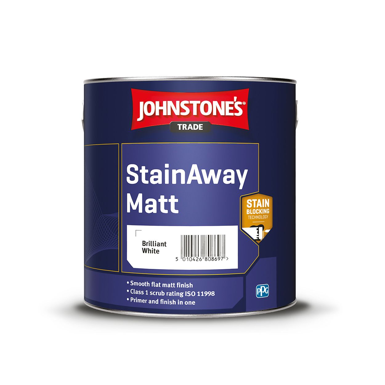Johnstone's Trade - Stainaway Matt Paint - Brilliant White 2.5L