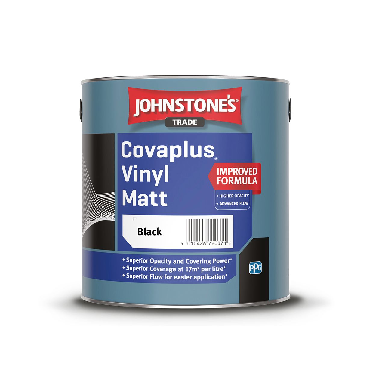 Johnstone's Trade - Covaplus Vinyl Matt Paint - Black - 2.5L