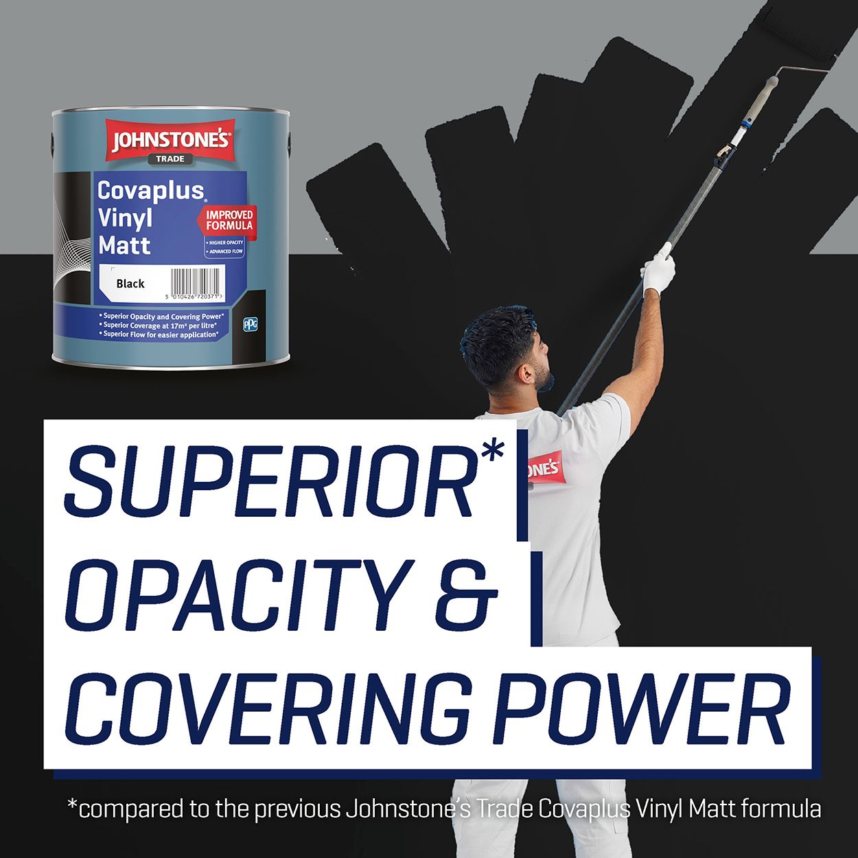 Johnstone's Trade - Covaplus Vinyl Matt Paint - Black - 2.5L