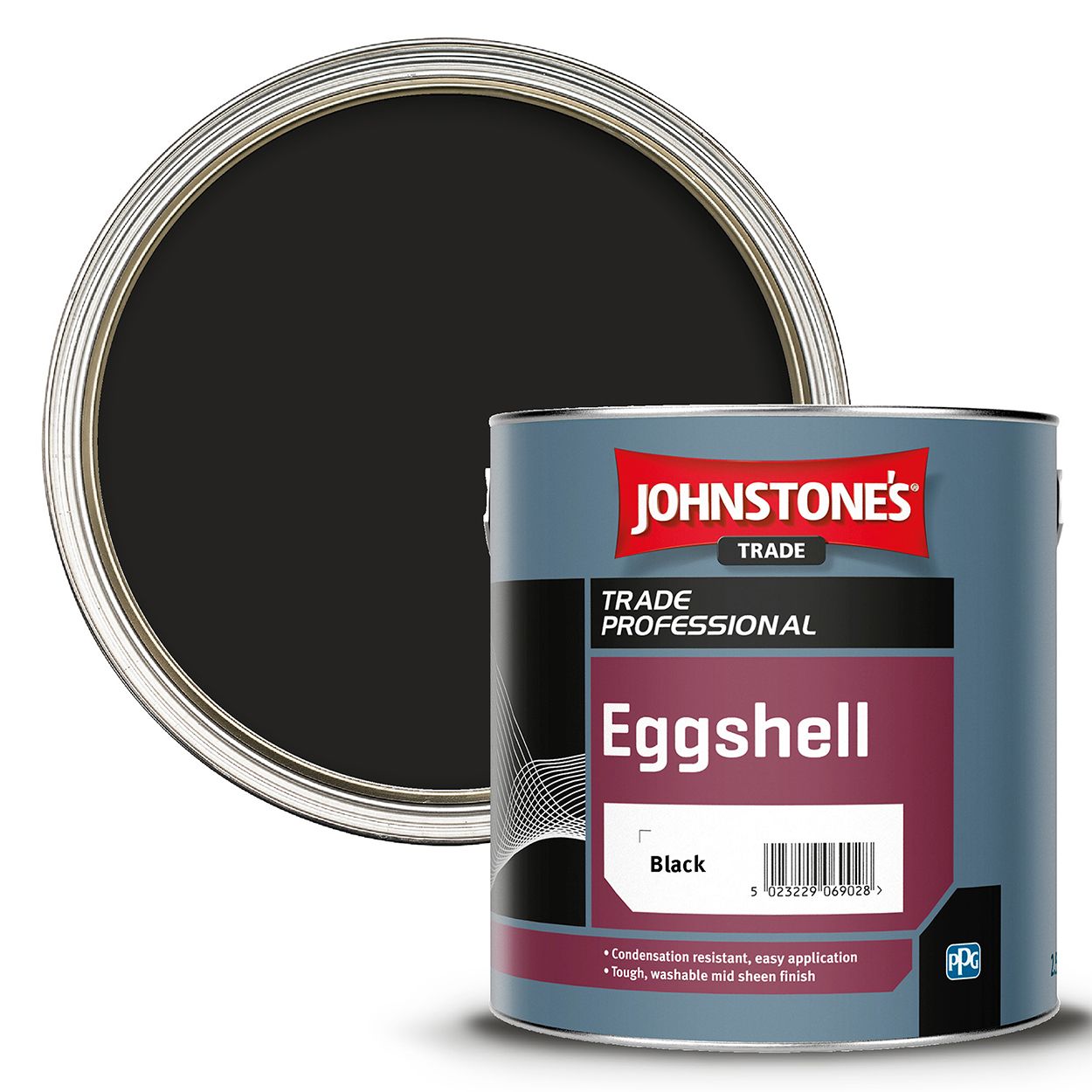 Johnstone's Trade - Wood & Metal Paint - Eggshell - Black - 2.5L