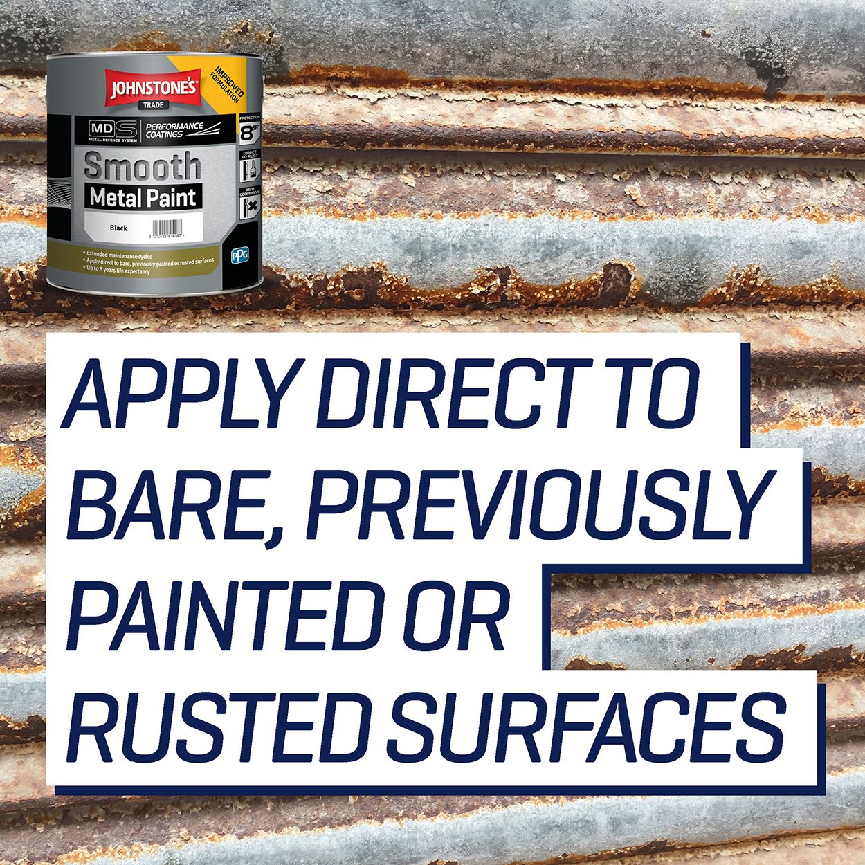 Johnstone's Trade - Smooth Metal Paint - Black - 2.5L