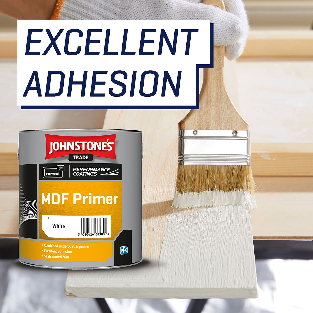 Johnstone's Trade - Wood & Metal Paint - MDF Primer - White - 2.5L