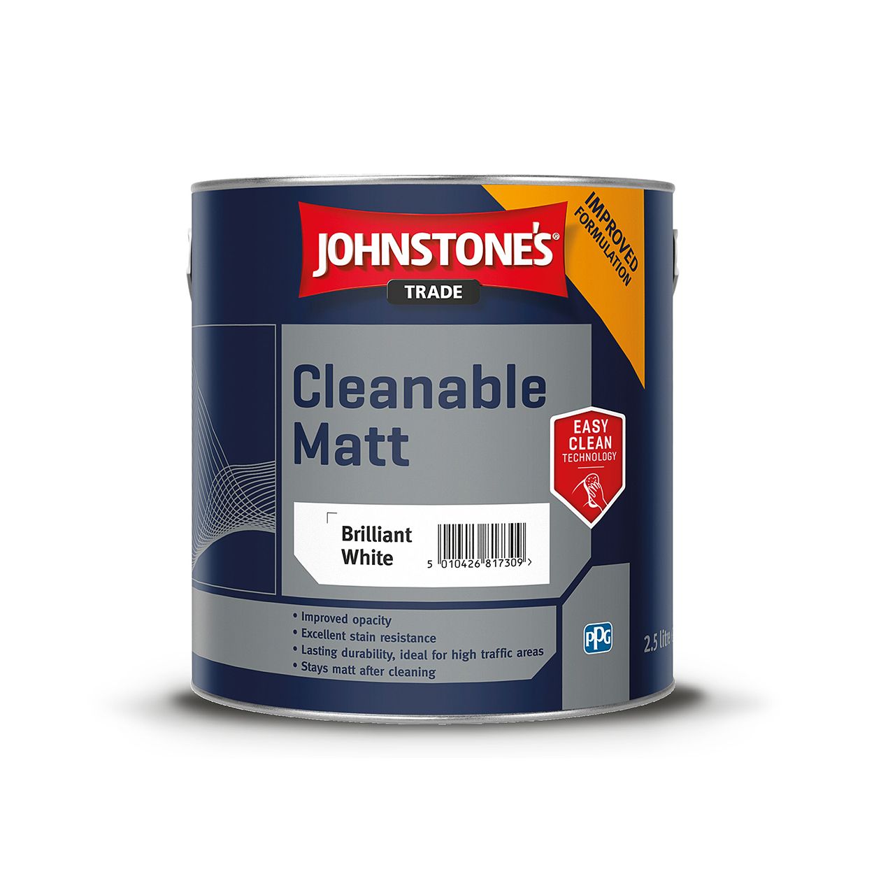 Johnstone's Trade - Cleanable Matt Paint - Brilliant White - 2.5L