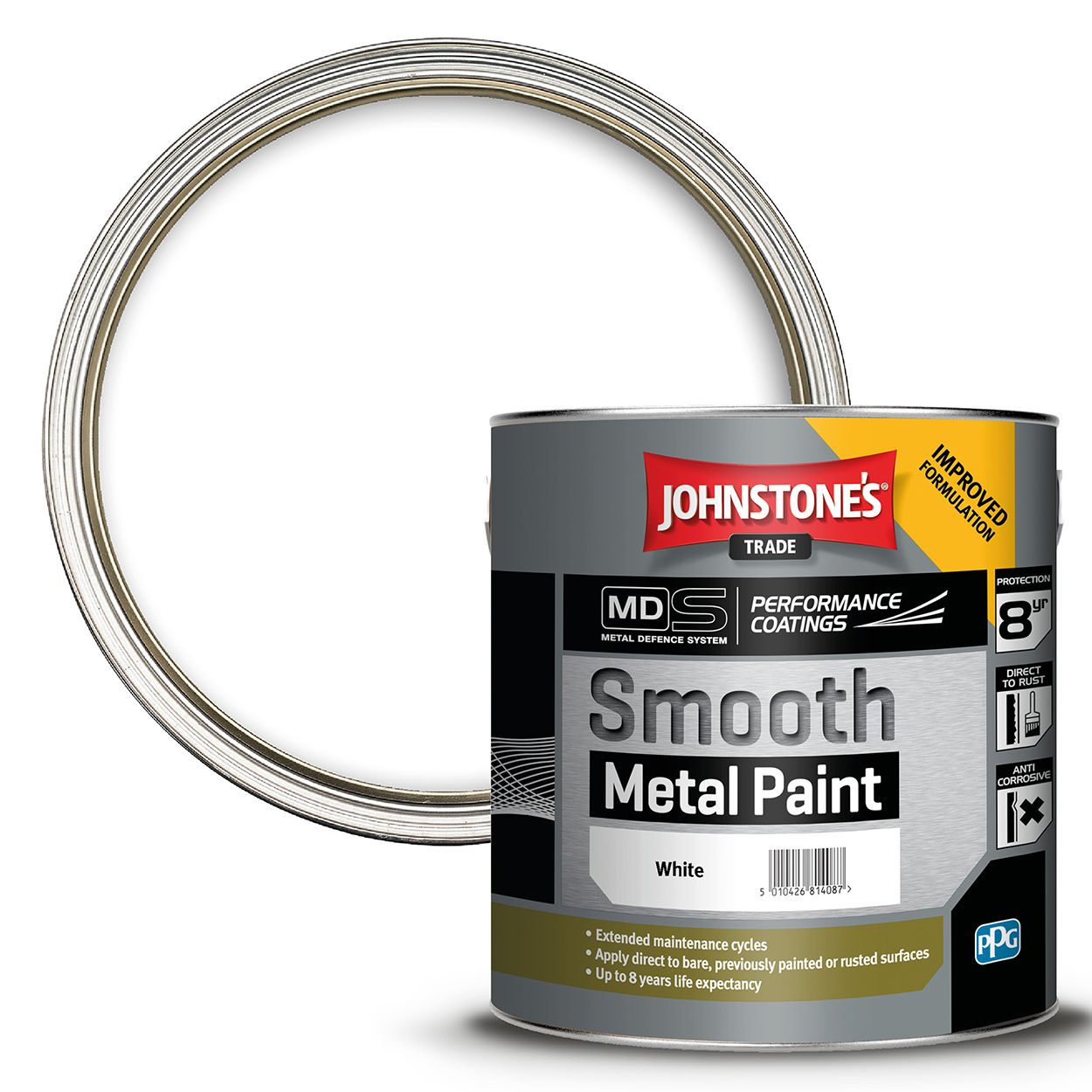 Johnstone's Trade - Smooth Metal Paint - White - 2.5L