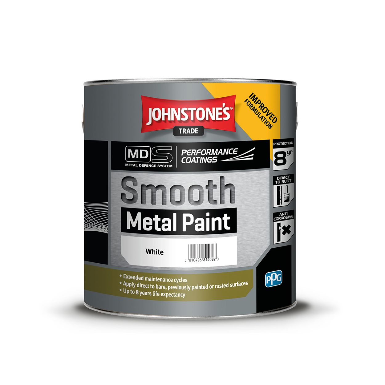 Johnstone's Trade - Smooth Metal Paint - White - 2.5L