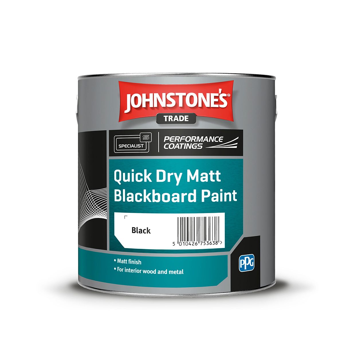 Johnstone's Trade - Matt Blackboard Paint - Quick Dry - Black - 2.5L