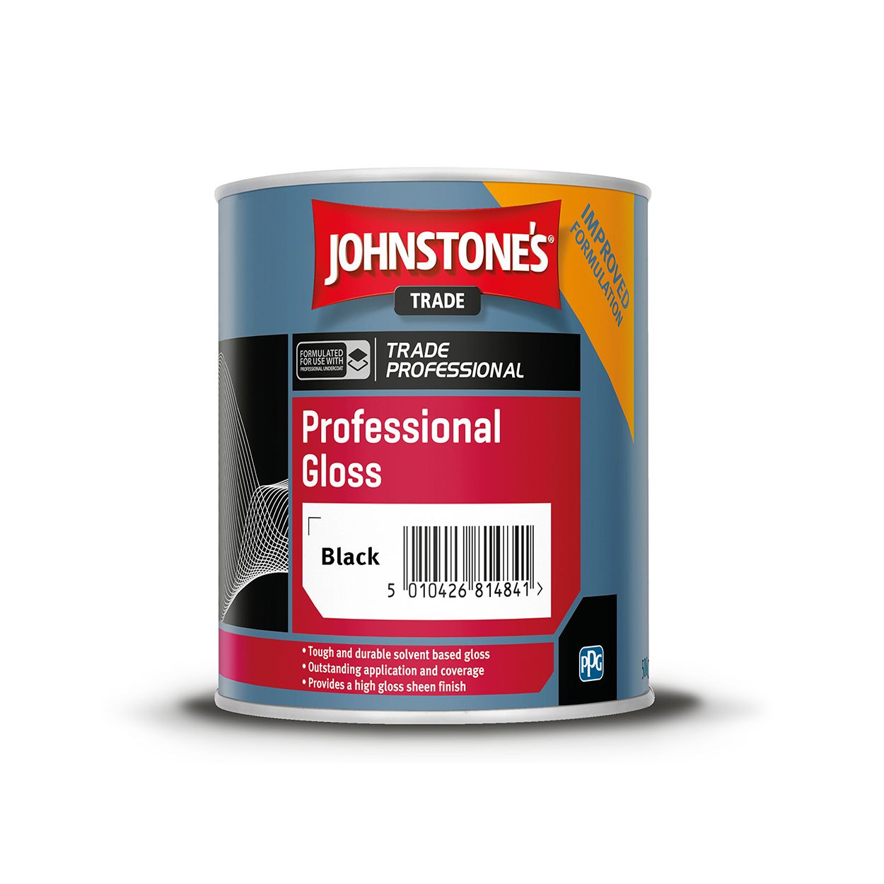 Johnstone's Trade - Wood & Metal Paint - Professional Gloss - Black - 500ml