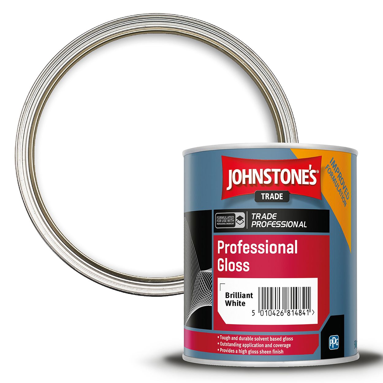 Johnstone's Trade - Wood & Metal Paint - Professional Gloss - Brilliant White - 500ml