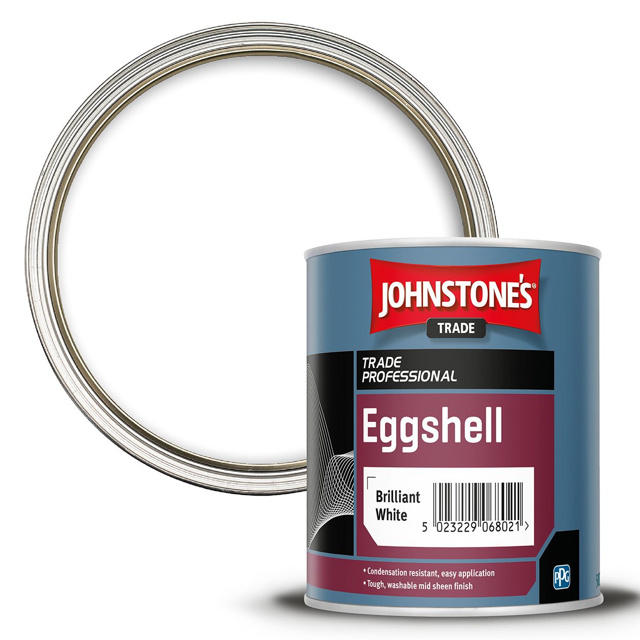 Johnstone's Trade - Wood & Metal Paint - Eggshell - Brilliant White - 500ml
