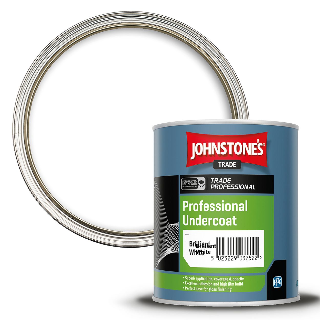 Johnstone's Trade - Wood & Metal Paint - Professional Undercoat - Brilliant White - 500ml