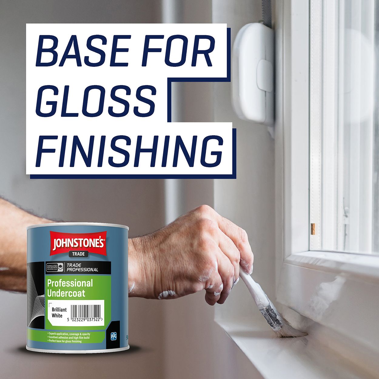Johnstone's Trade - Wood & Metal Paint - Professional Undercoat - Brilliant White - 500ml