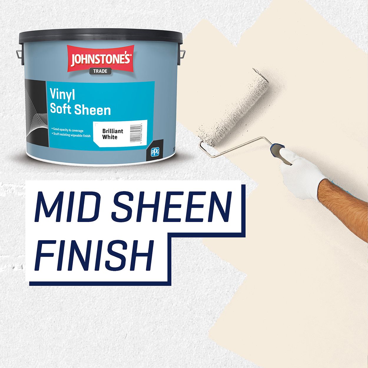 Johnstone's Trade - Vinyl Soft Sheen Paint - Magnolia - 5L