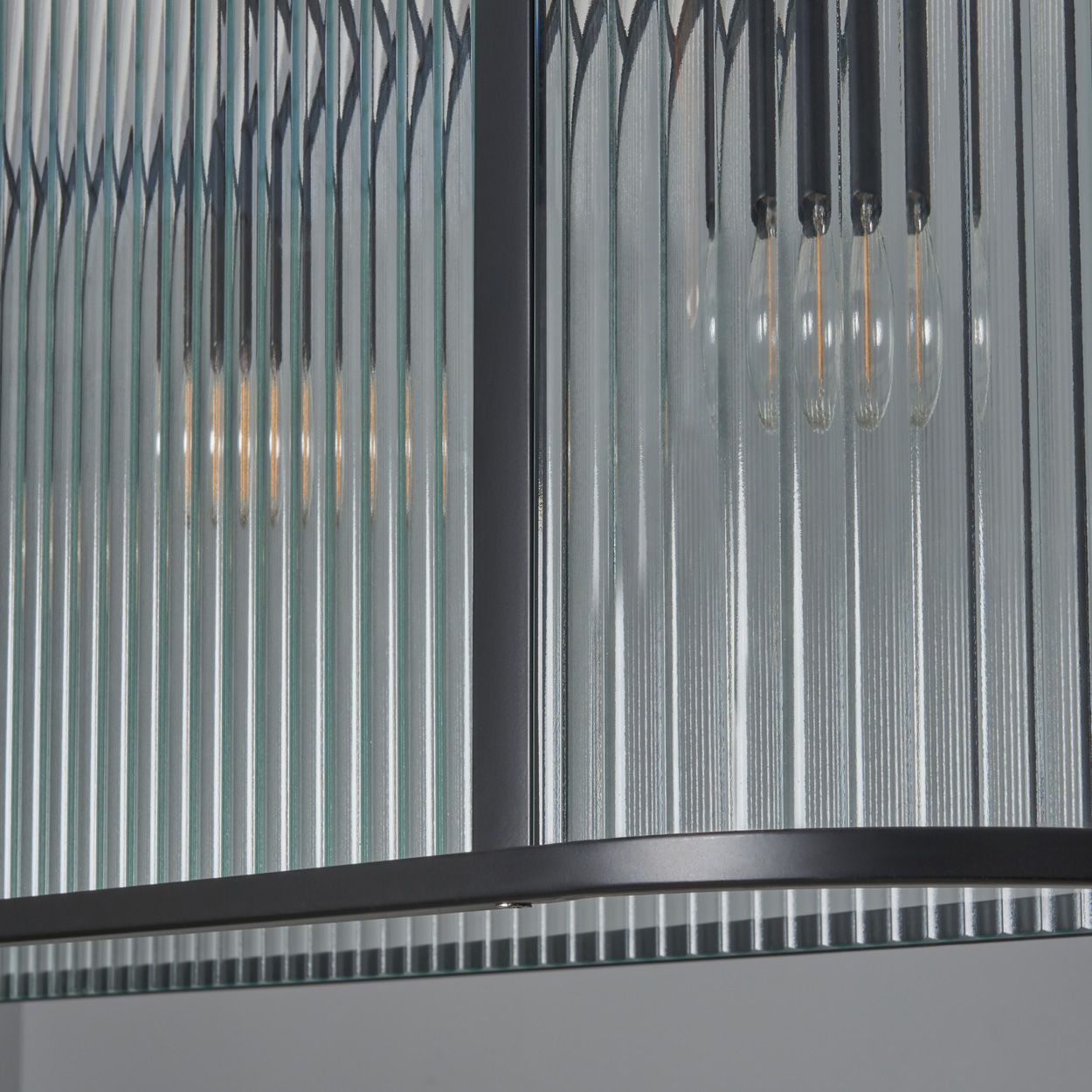 Fitton 4 Light Ribbed Glass Diner Pendant