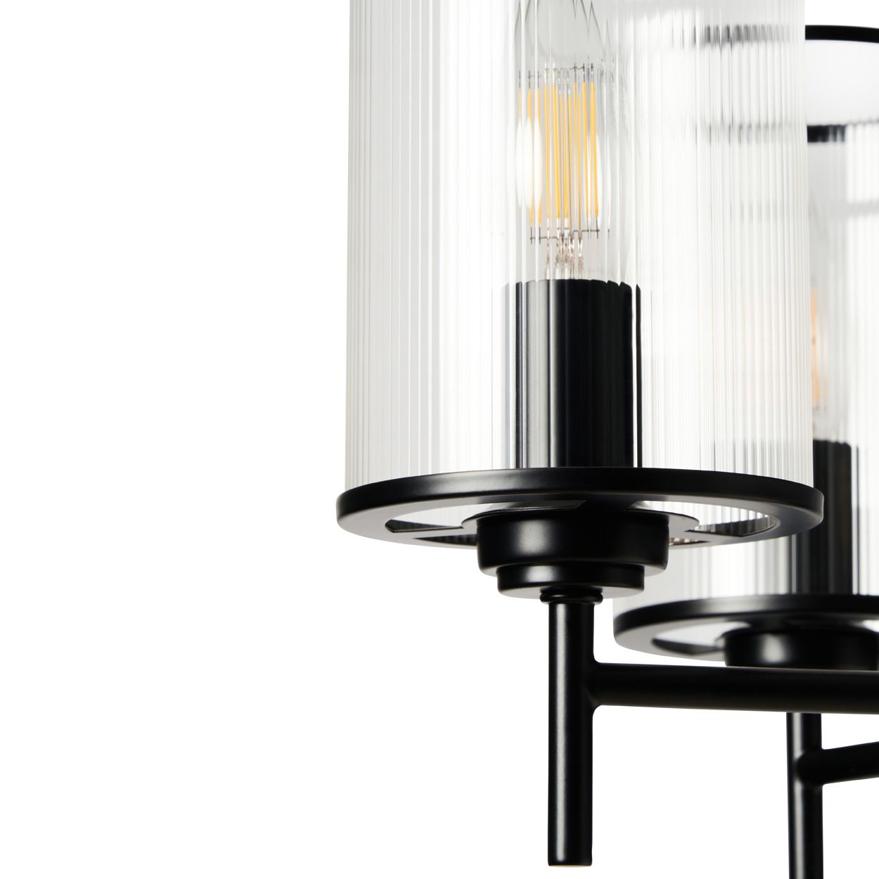 Abbey 5 Light Ribbed Glass Pendant