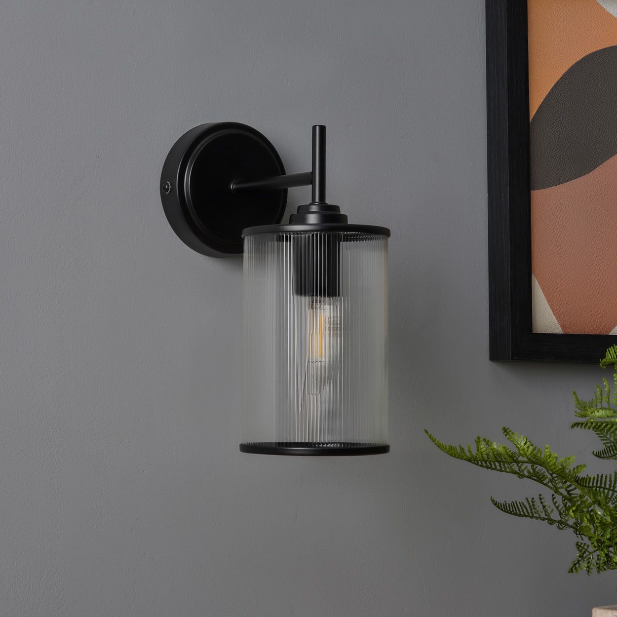 Abbey Ribbed Glass Wall Light