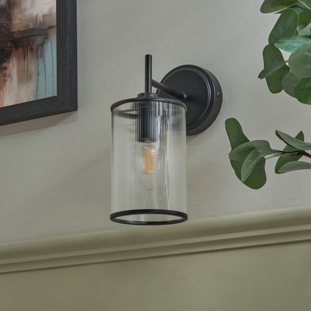 Abbey Ribbed Glass Wall Light