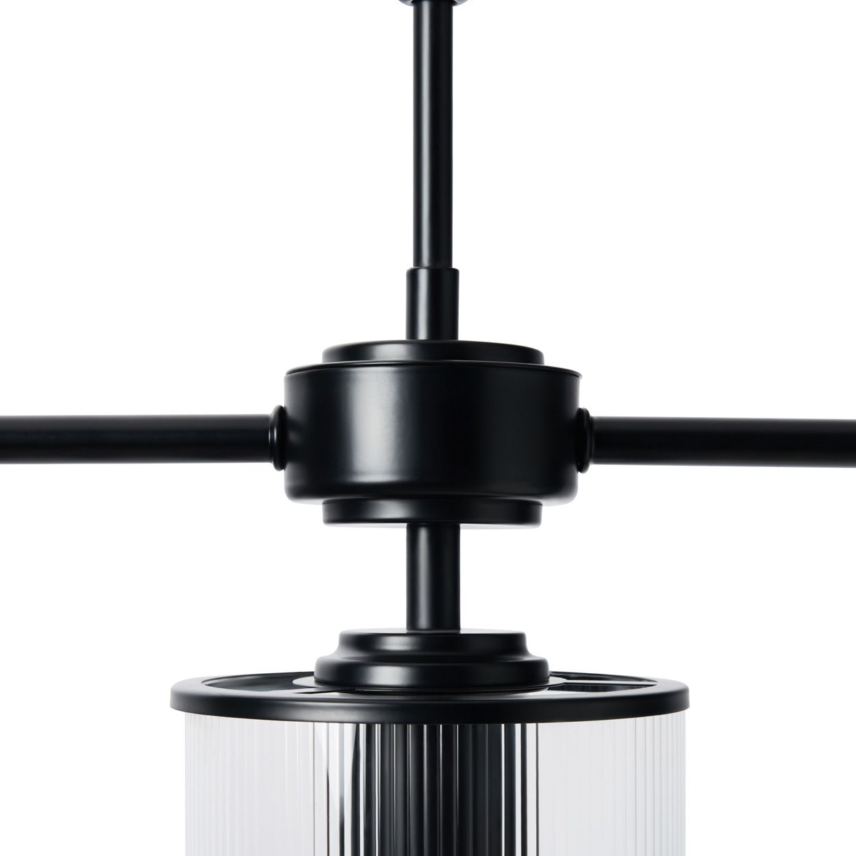 Abbey 3 Light Ribbed Glass Diner Pendant