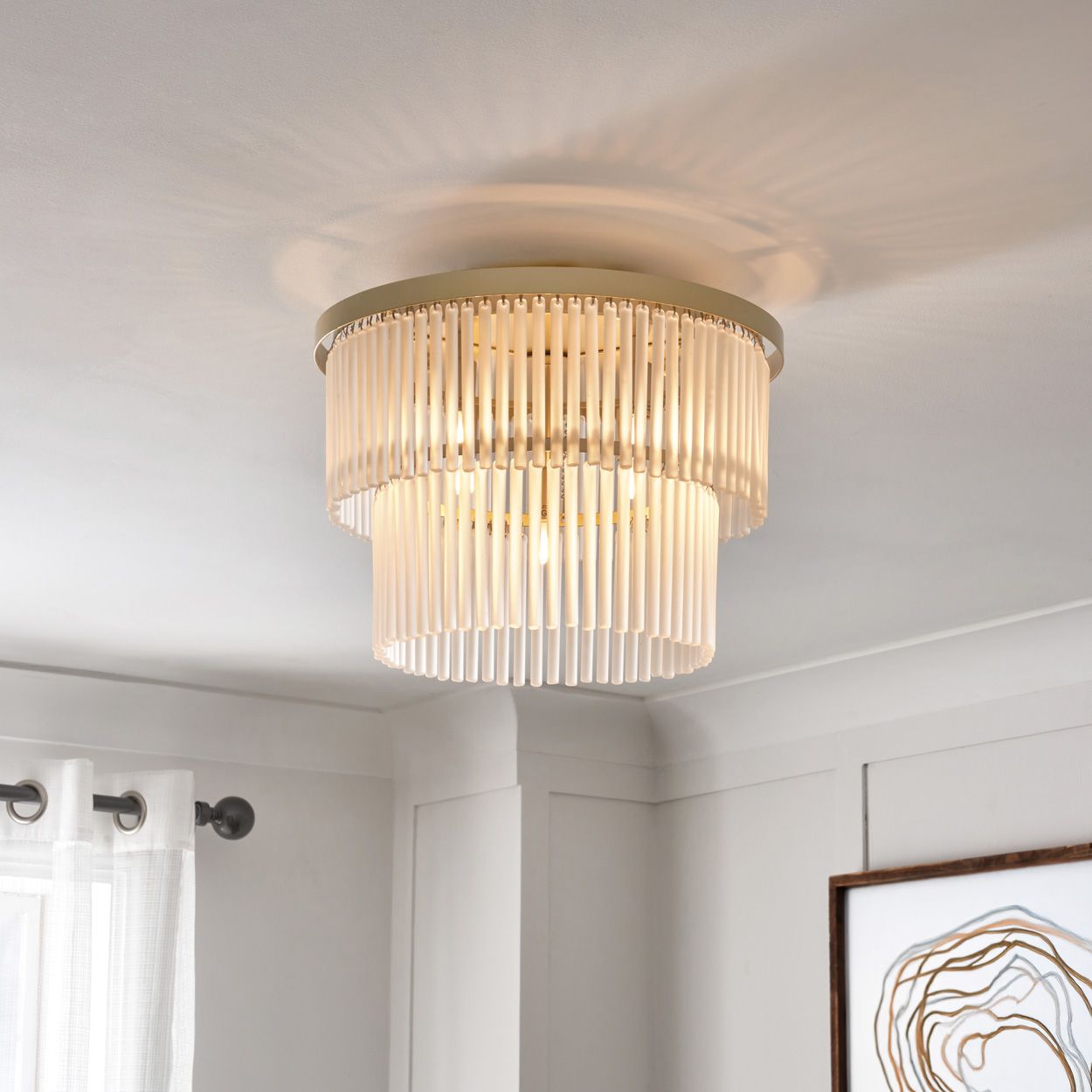 Lupin 5 Light 2 Tier Flush Brass