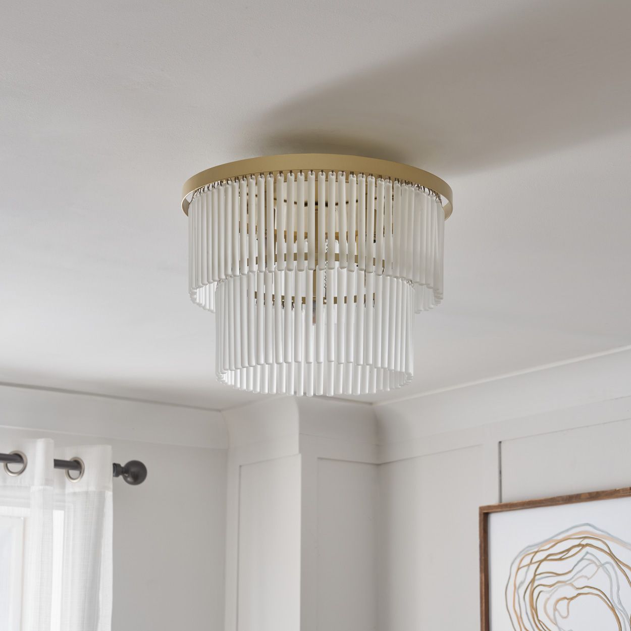Lupin 5 Light 2 Tier Flush Brass