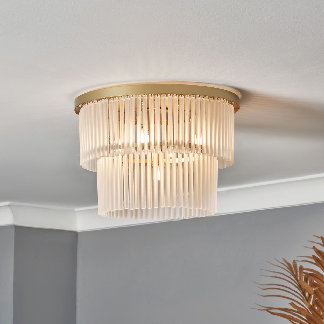 Lupin 5 Light 2 Tier Flush Brass
