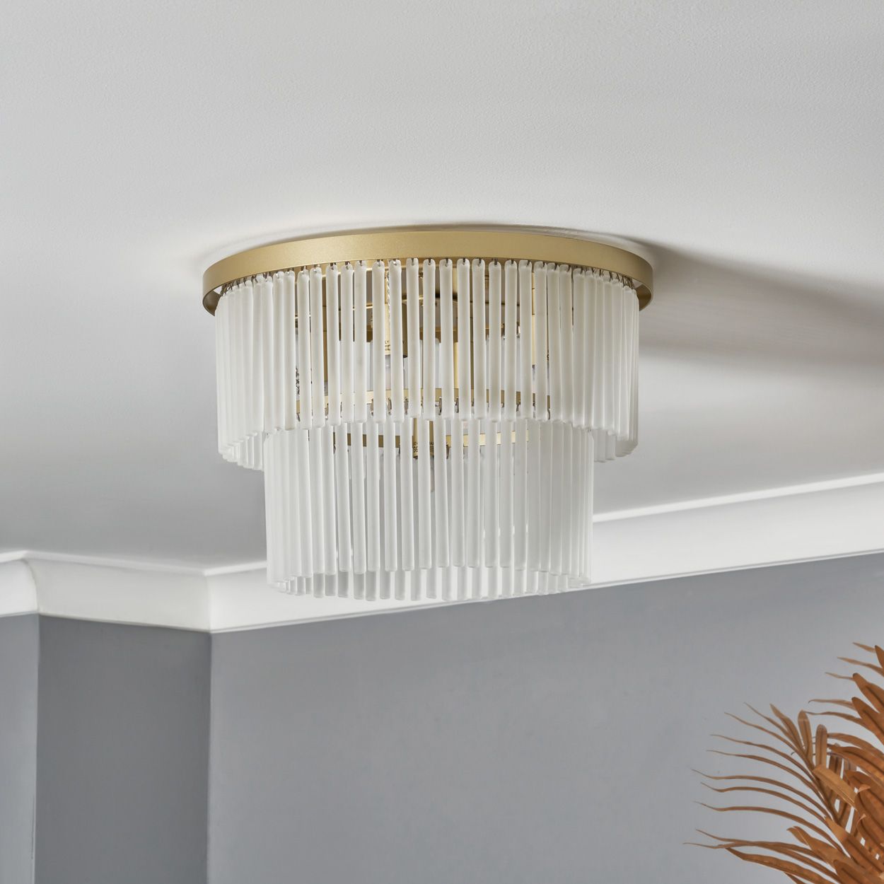 Lupin 5 Light 2 Tier Flush Brass