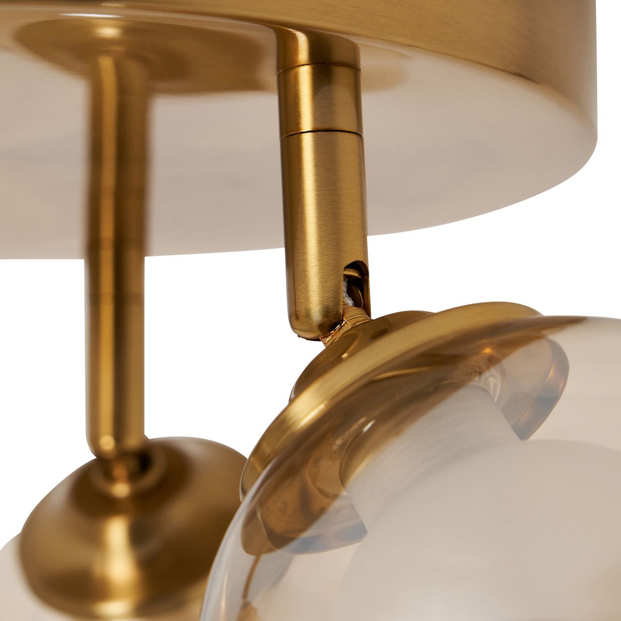 Haudri 3 Light Plate Spot Opal Ball Flush Brass