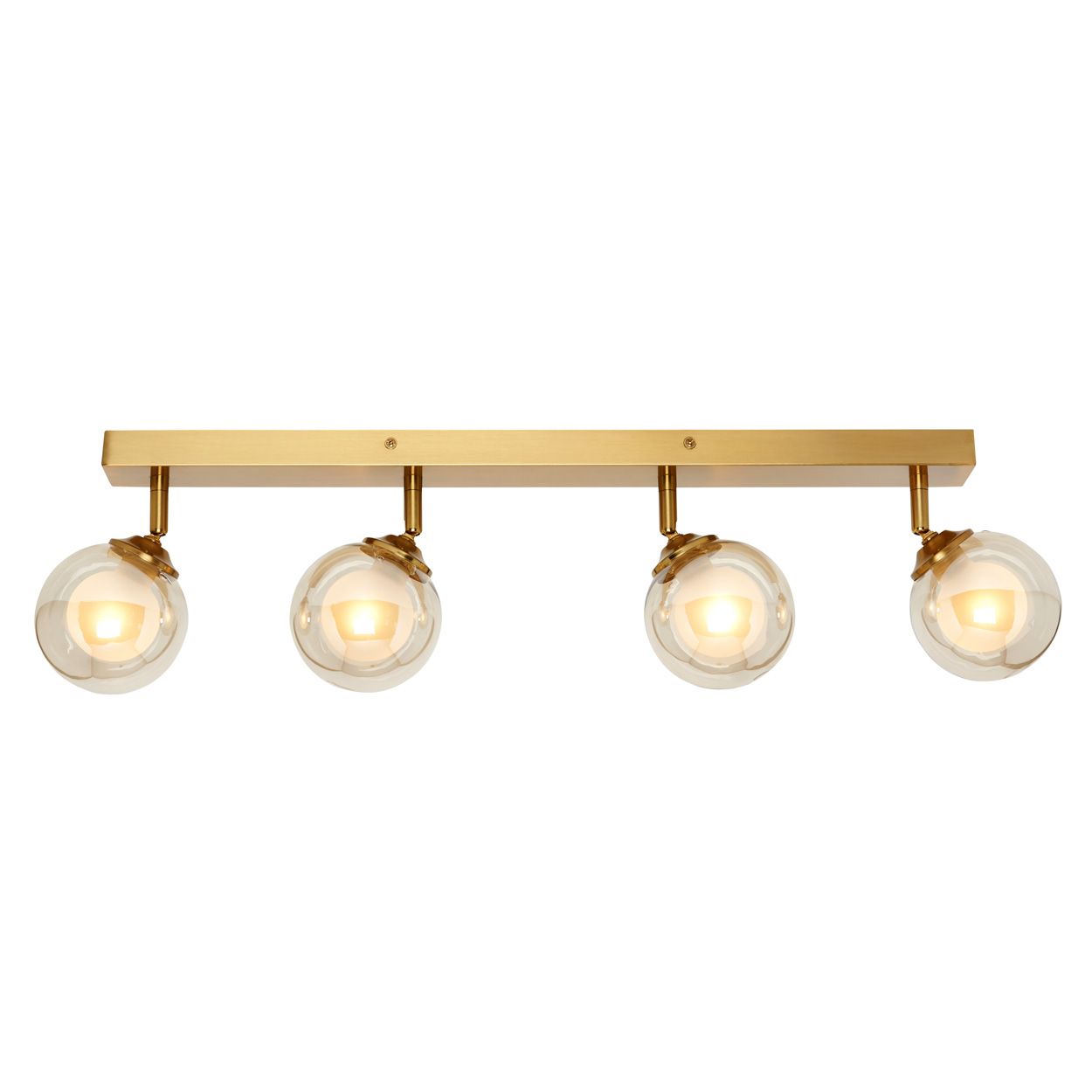 Haudri 4 Light Opal Ball Bar Spotlight Brass