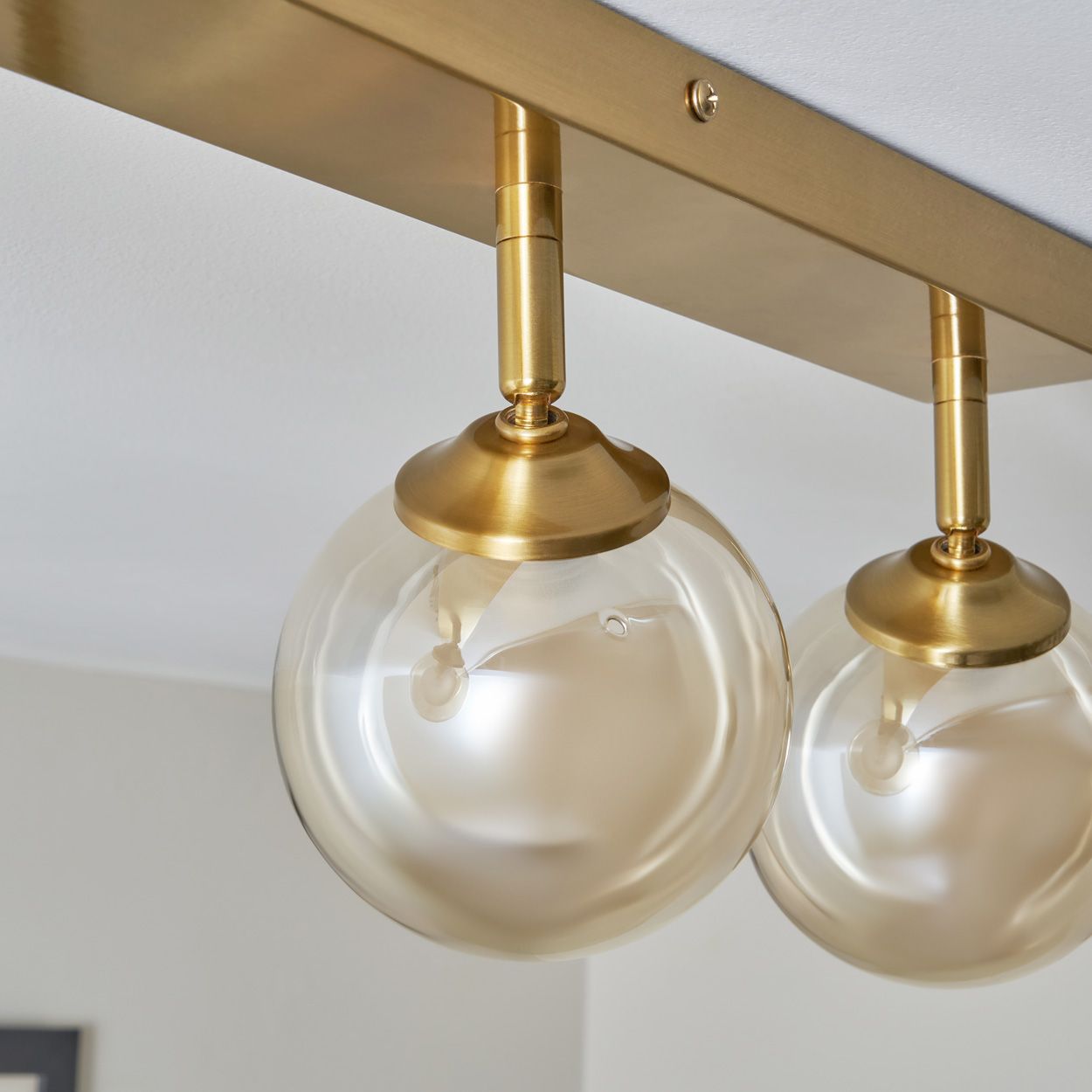 Haudri 4 Light Opal Ball Bar Spotlight Brass